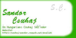 sandor csuhaj business card